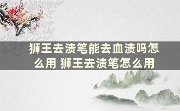 狮王去渍笔能去血渍吗怎么用 狮王去渍笔怎么用